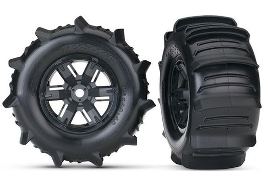 Traxxas-T&W X-MAXX BLK WHL/PDL TIRE