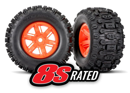 Traxxas-T&W X-MAXX WHL SLDGHMR L/R-ORANGE