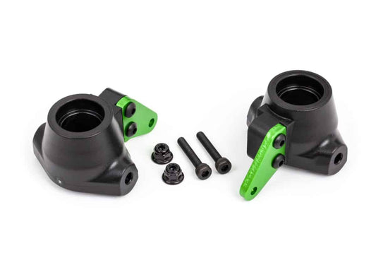 Traxxas-Steering blocks, left & right/ steering block arms-GREEN