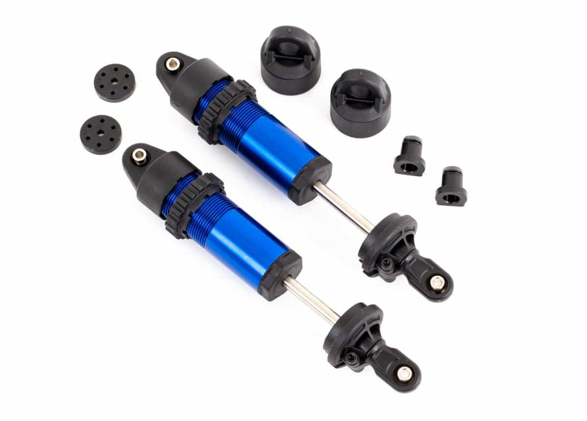 Traxxas-Shocks, GT-Maxx®, aluminum (blue-anodized) (fully assembled w/o springs) (2)