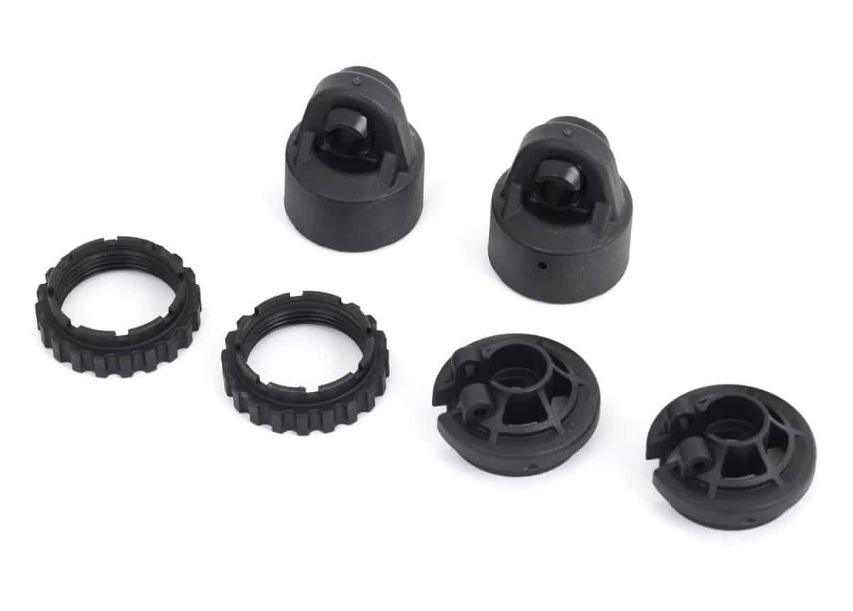 Traxxas-Shock Caps, GT-Maxx Shocks (2)/ Spring Perch/Adjusters (2) (for 2 shocks)